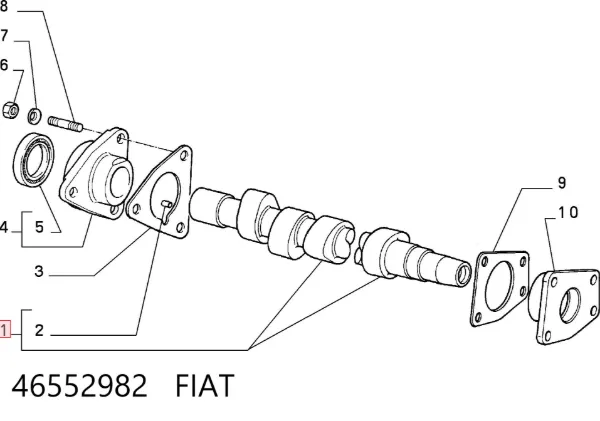 Wał rozrządu silnika 46552982 Fiat/Alfa/Lancia