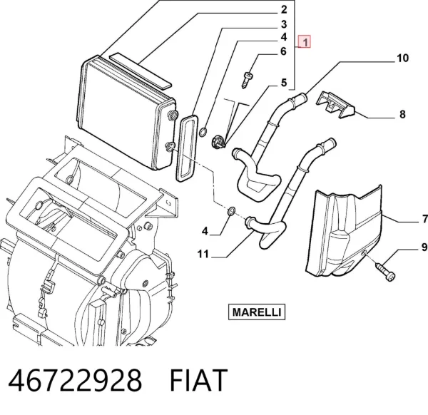 Chłodnica nagrzewnicy (ogrzewacza) 46722928 Fiat/Alfa/Lancia