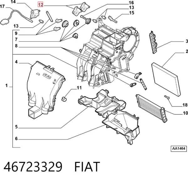 Silniczek klapy nagrzewnicy 46723329 Fiat/Alfa/Lancia