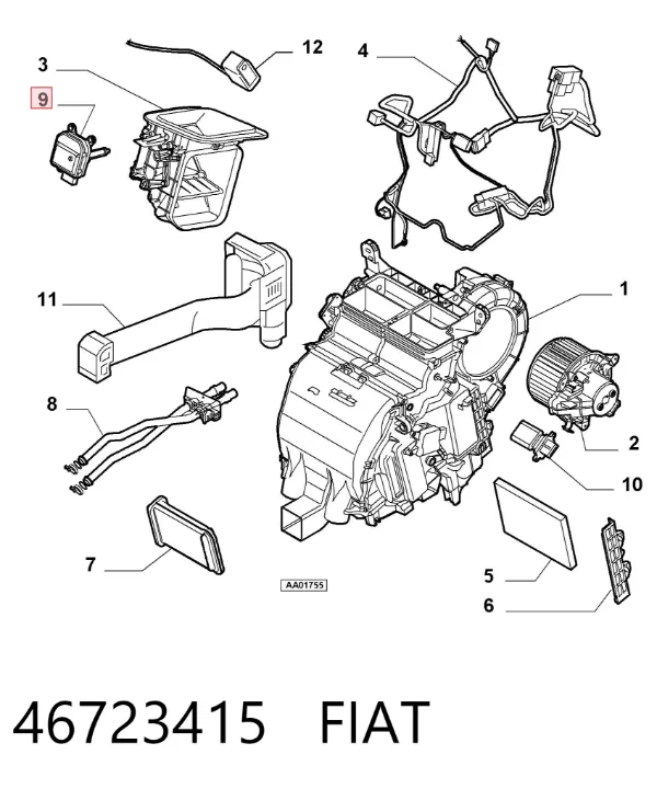 Silniczek klapy nagrzewnicy 46723415 Fiat/Alfa/Lancia