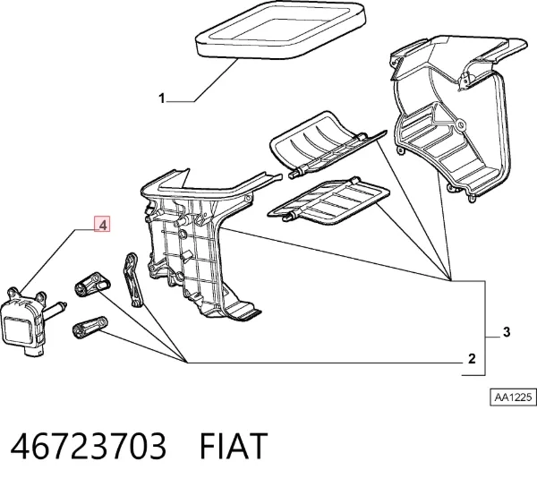 Silniczek klapy nagrzewnicy 46723703 Fiat/Alfa/Lancia