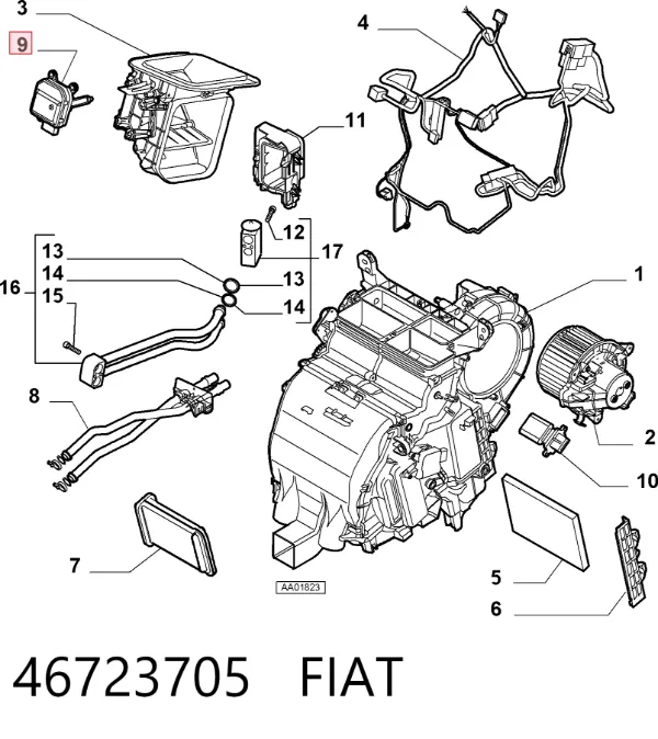 Silniczek klapy nagrzewnicy 46723705 Fiat/Alfa/Lancia