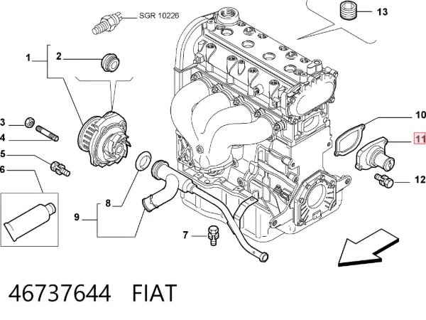 Termostat 46737644 Fiat/Alfa/Lancia