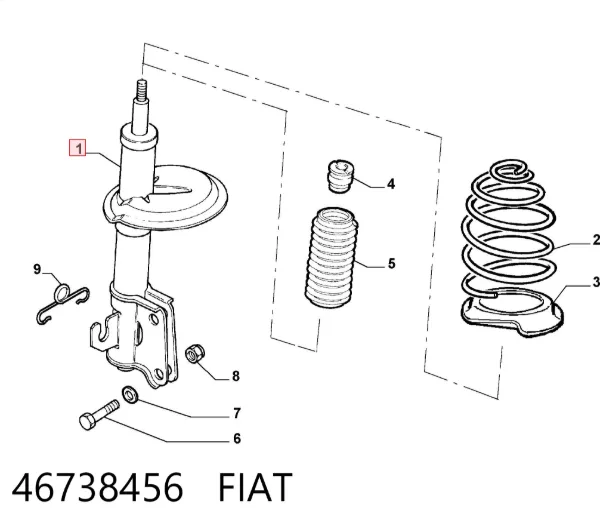 Amortyzator przedni 46738456 Fiat/Alfa/Lancia