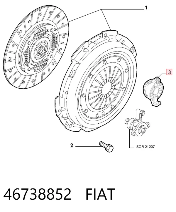 Łożysko wyciskowe sprzęgła 46738852 Fiat/Alfa/Lancia
