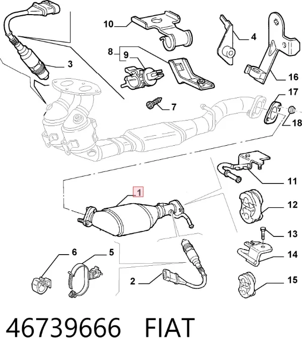 Konwerter-katalizator 46739666 Fiat/Alfa/Lancia