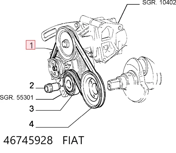 Pas napędowy mechanizmów 46745928 Fiat/Alfa/Lancia
