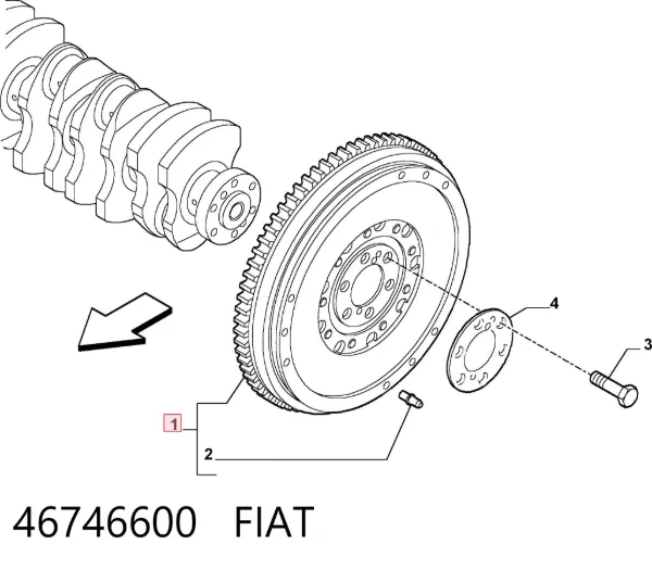 Koło zamachowe silnika 46746600 Fiat/Alfa/Lancia