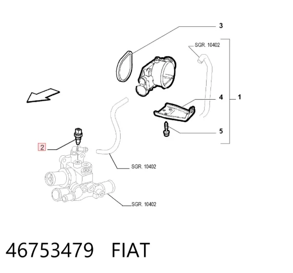 Czujnik temperatury płynu chłodzącego 46753479 Fiat/Alfa/Lancia