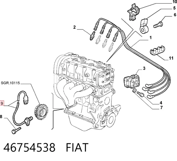 Czujnik położenia wału korbowego 46754538 Fiat/Alfa/Lancia