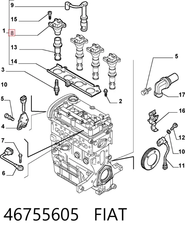 Cewka zapłonowa 46755605 Fiat/Alfa/Lancia