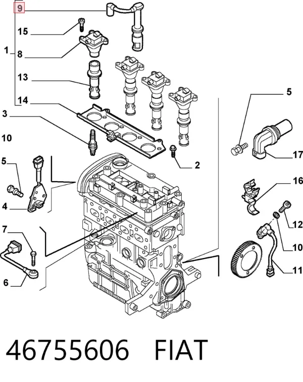 Zestaw przewodów wysokiego napięcia 46755606 Fiat/Alfa/Lancia