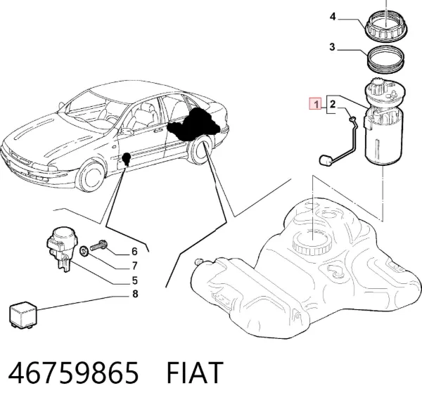 Moduł pompy paliwowej z czujnikiem poziomu paliwa 46759865 Fiat/Alfa/Lancia