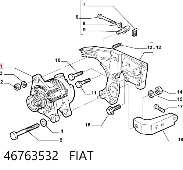 Alternator 46763532 Fiat/Alfa/Lancia