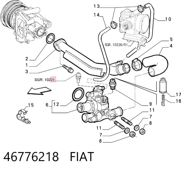 Termostat 46776218 Fiat/Alfa/Lancia
