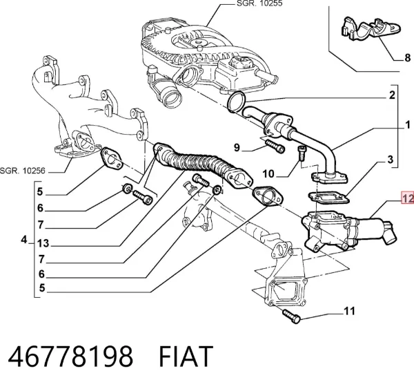 Zawór recyrkulacji spalin EGR 46778198 Fiat/Alfa/Lancia