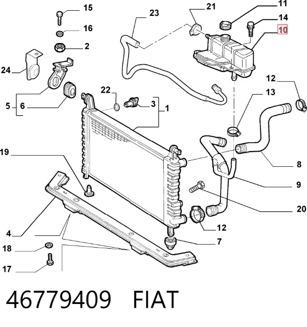 Zbiorniczek wyrównawczy układu chłodzenia 46779409 Fiat/Alfa/Lancia