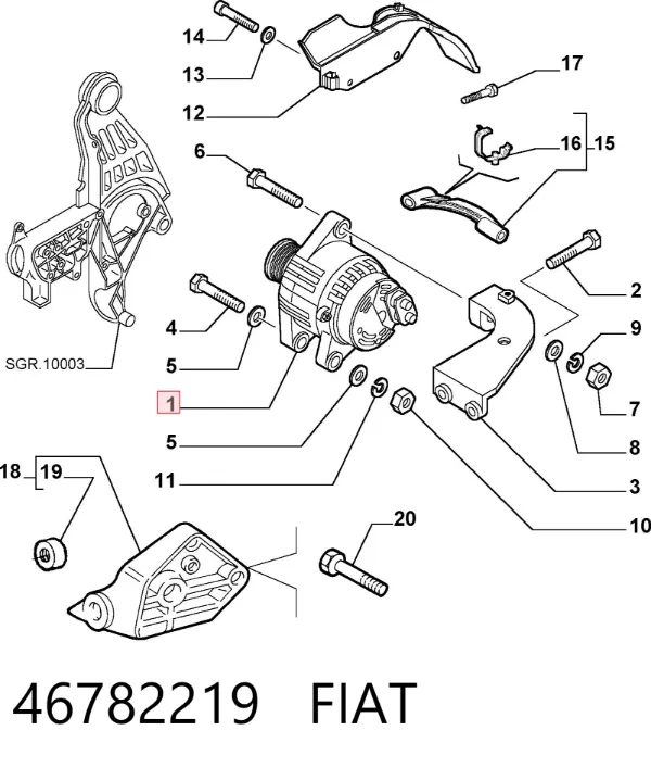 Alternator 46782219 Fiat/Alfa/Lancia