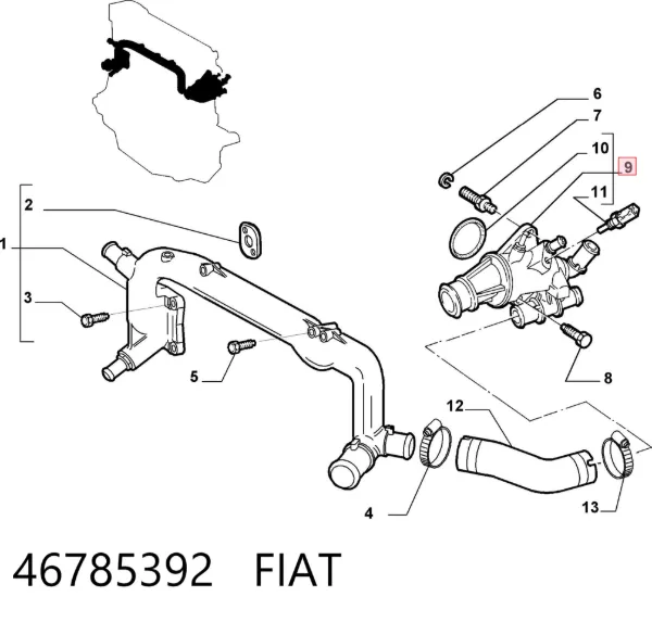 Termostat 46785392 Fiat/Alfa/Lancia