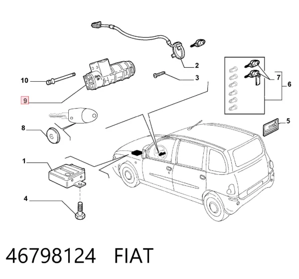 Stacyjka zapłonowa 46798124 Fiat/Alfa/Lancia
