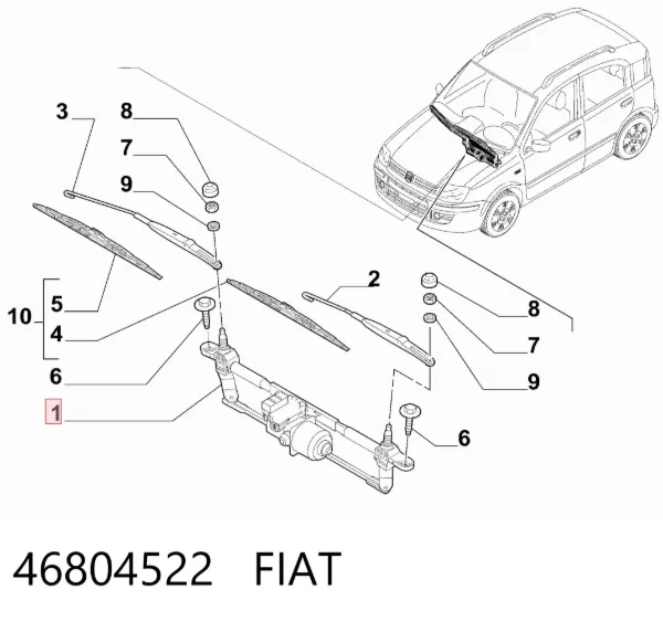 Mechanizm wycieraczek 46804522 Fiat/Alfa/Lancia