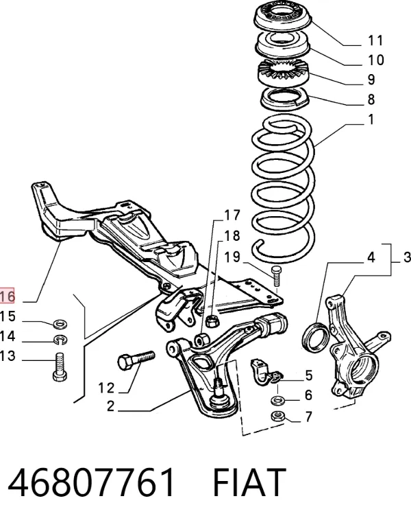 Korpus osi przedniej 46807761 Fiat/Alfa/Lancia