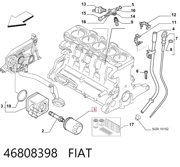 Filtr oleju 46808398 Fiat/Alfa/Lancia