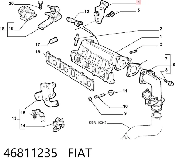 Czujnik ciśnienia w kolektorze ssącym, MAP 46811235 Fiat/Alfa/Lancia
