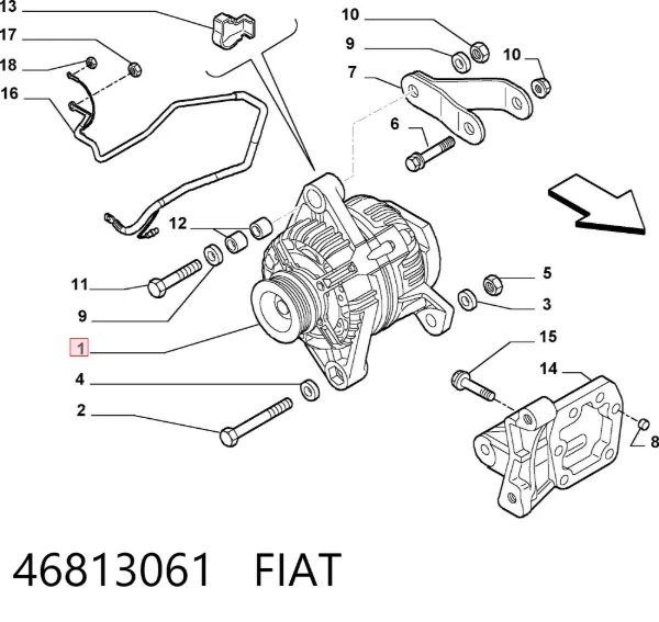 Alternator 46813061 Fiat/Alfa/Lancia