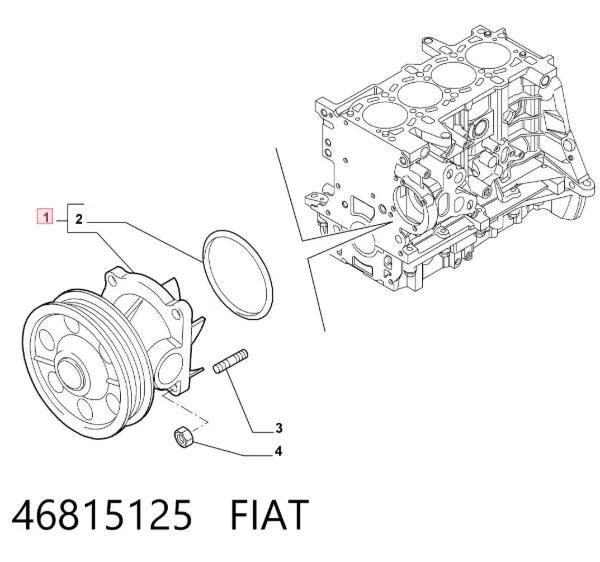 Pompa chłodząca wodna 46815125 Fiat/Alfa/Lancia