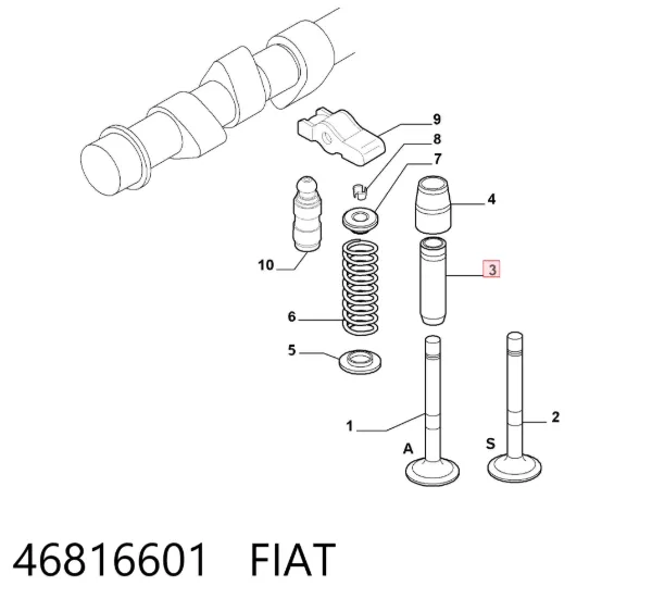 Prowadnica zaworu 46816601 Fiat/Alfa/Lancia