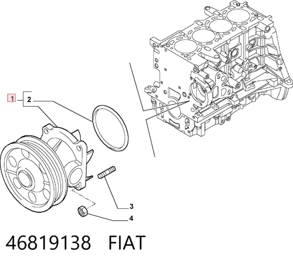 Pompa chłodząca wodna 46819138 Fiat/Alfa/Lancia