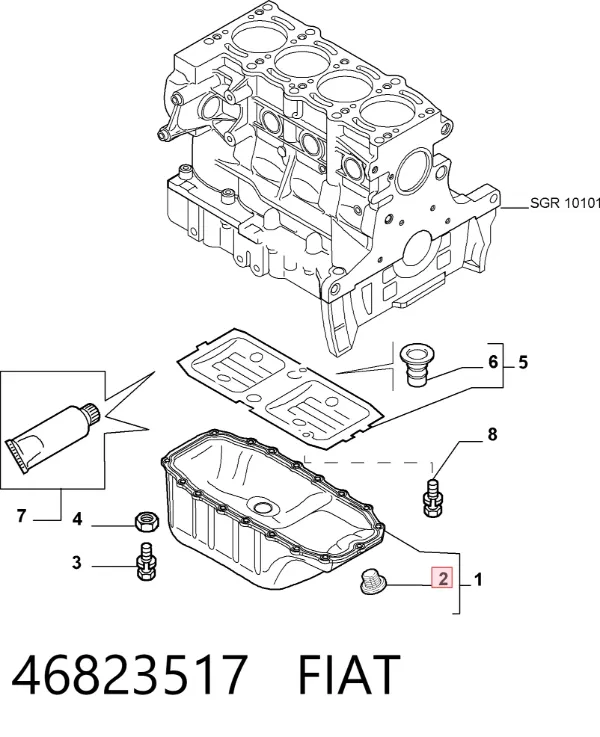 Korek miski olejowej silnika 46823517 Fiat/Alfa/Lancia
