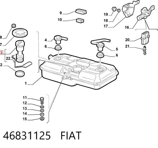 Moduł pompy paliwowej z czujnikiem poziomu paliwa 46831125 Fiat/Alfa/Lancia