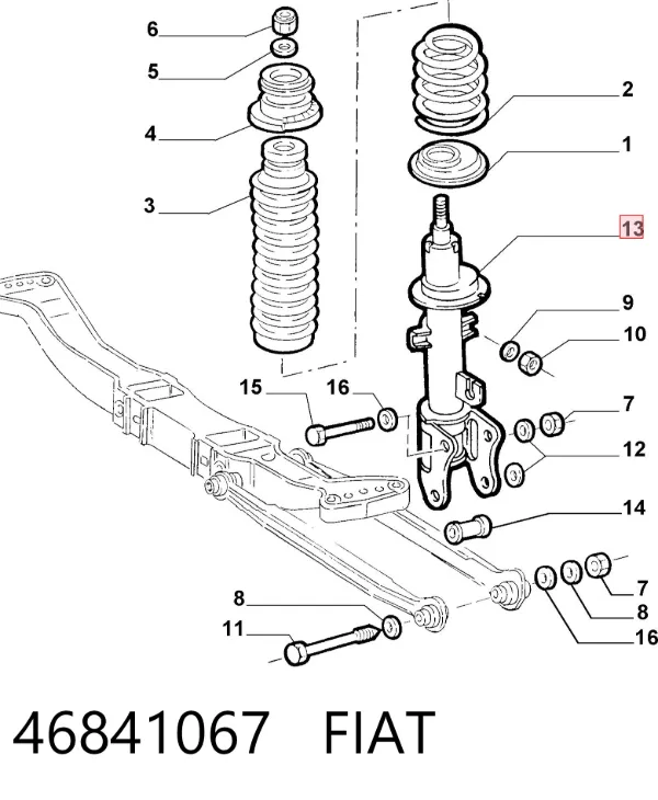 Amortyzator tylny 46841067 Fiat/Alfa/Lancia