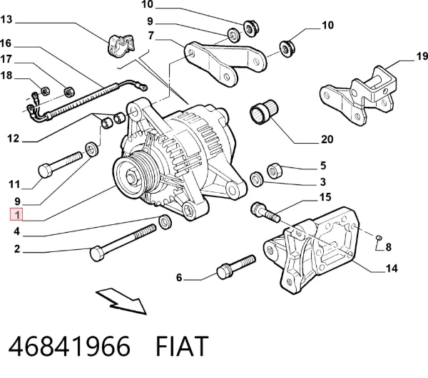 Alternator 46841966 Fiat/Alfa/Lancia