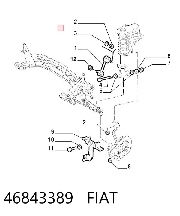 Łącznik stabilizatora przedniego 46843389 Fiat/Alfa/Lancia