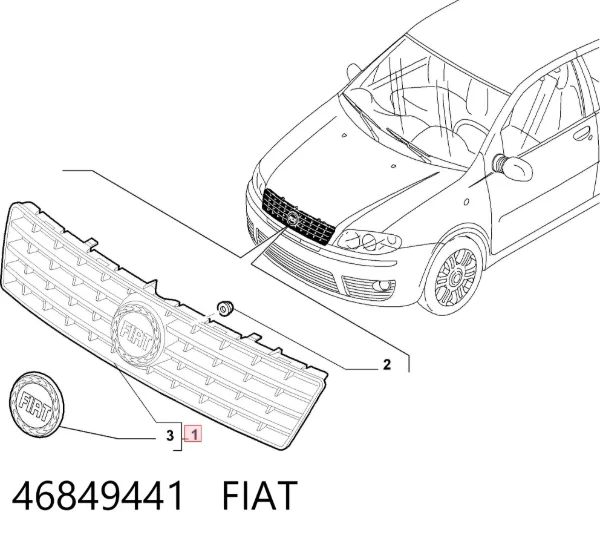 Atrapa chłodnicy 46849441 Fiat/Alfa/Lancia