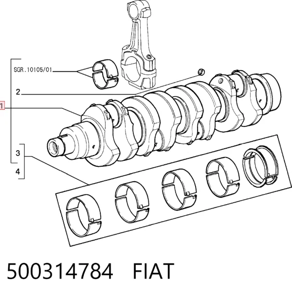 Wał korbowy silnika 500314784 Fiat/Alfa/Lancia