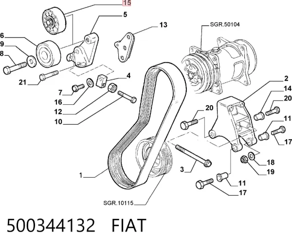 Rolka napinacza paska napędowego 500344132 Fiat/Alfa/Lancia