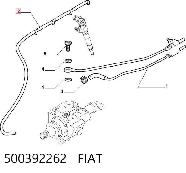 Rurka paliwa, zwrotna od wtryskiwaczy 500392262 Fiat/Alfa/Lancia