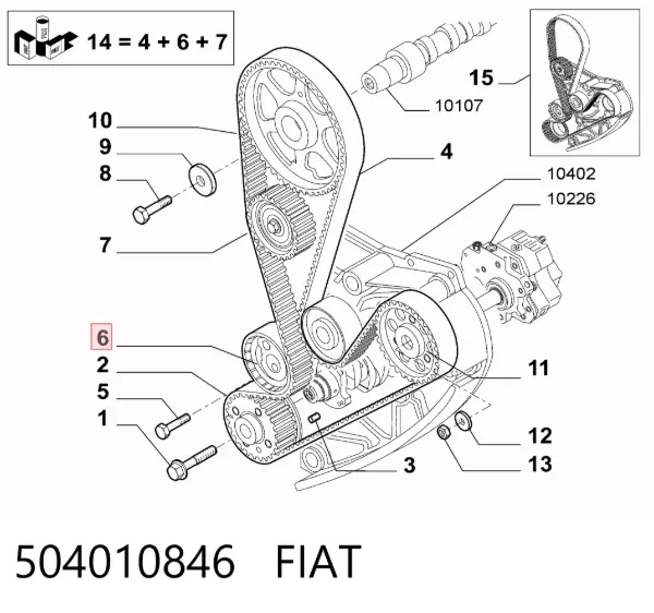 Napinacz paska rozrządu 504010846 Fiat/Alfa/Lancia