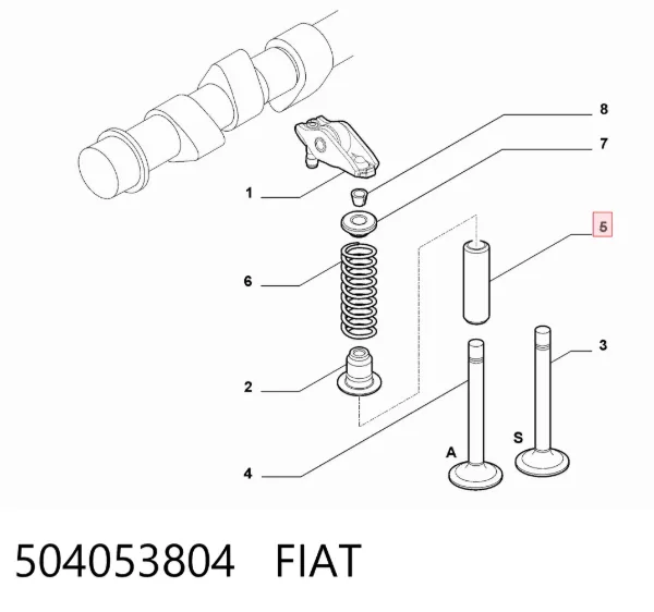 Prowadnica zaworu 504053804 Fiat/Alfa/Lancia