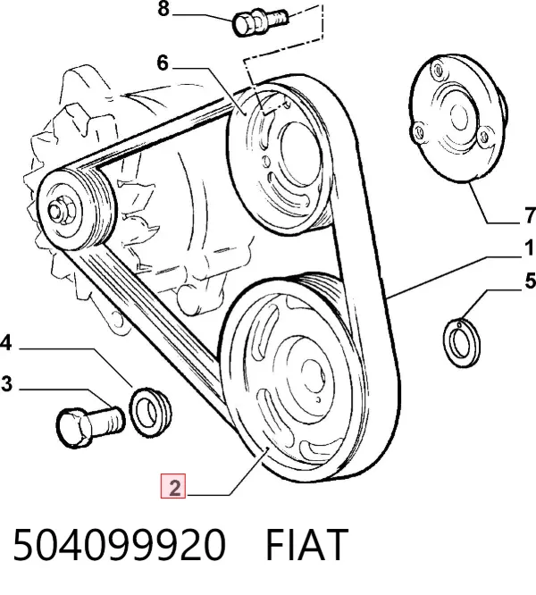 Koło pasowe wału korbowego 504099920 Fiat/Alfa/Lancia