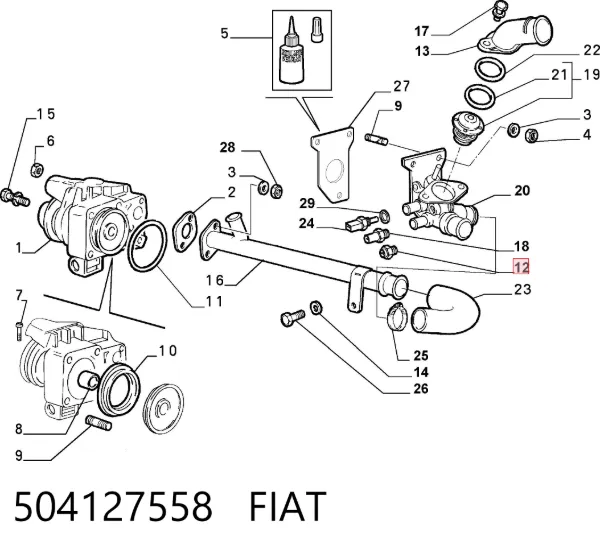 Czujnik temperatury płynu chłodzącego 504127558 Fiat/Alfa/Lancia