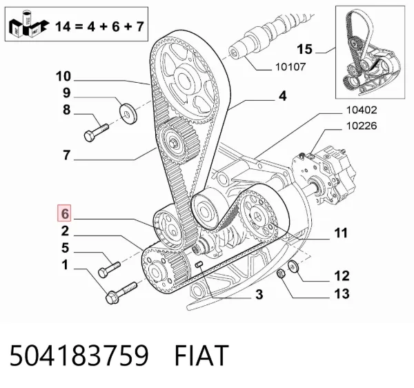 Napinacz paska rozrządu 504183759 Fiat/Alfa/Lancia