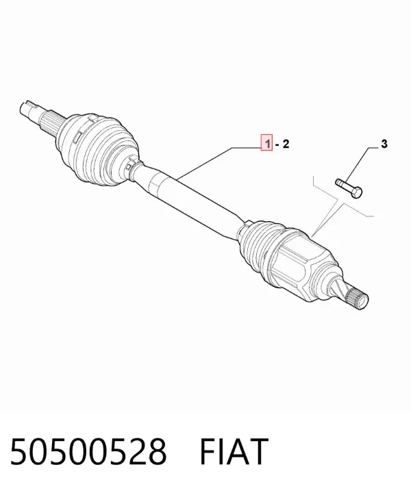 Półoś napędowa przednia lewa 50500528 Fiat/Alfa/Lancia
