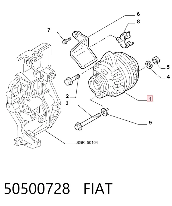 Alternator 50500728 Fiat/Alfa/Lancia
