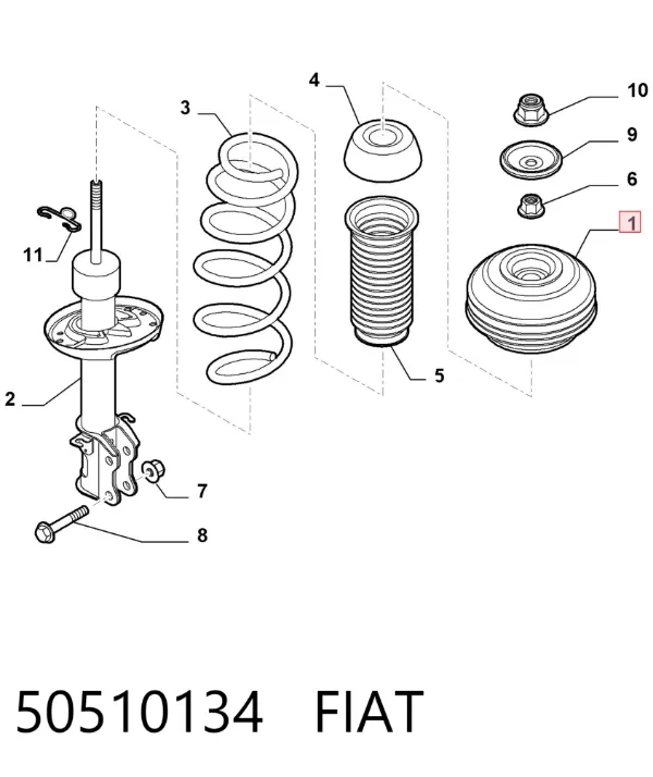 Poduszka amortyzatora przedniego 50510134 Fiat/Alfa/Lancia