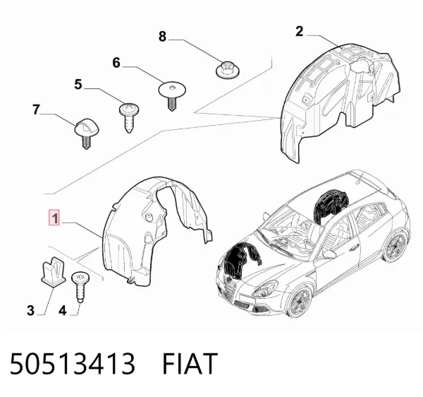 Nadkole błotnika przedniego lewe Alfa Romeo Giulietta 940